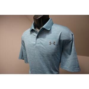 Under Armour Golf Polo HeatGear Loose Blue Golf Shirt Mens Size Large